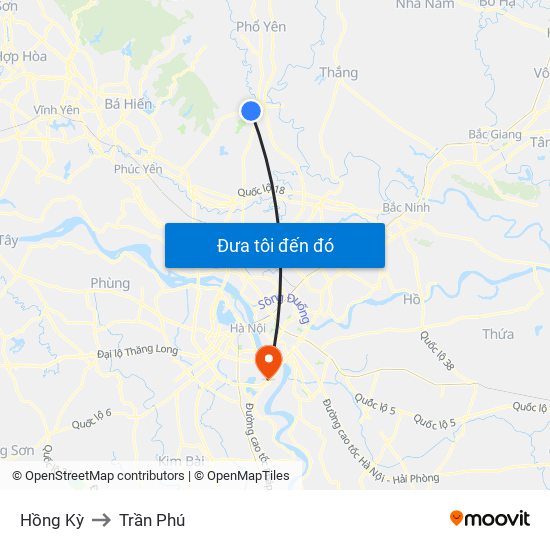 Hồng Kỳ to Trần Phú map