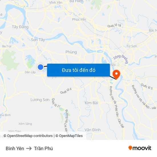 Bình Yên to Trần Phú map