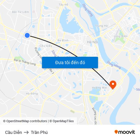 Cầu Diễn to Trần Phú map
