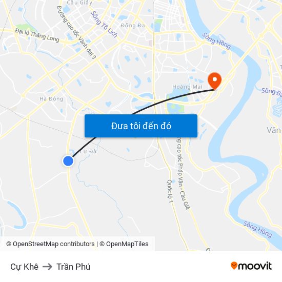 Cự Khê to Trần Phú map