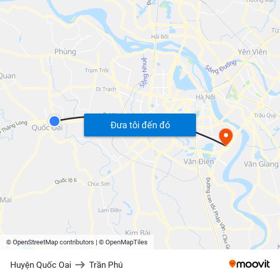 Huyện Quốc Oai to Trần Phú map