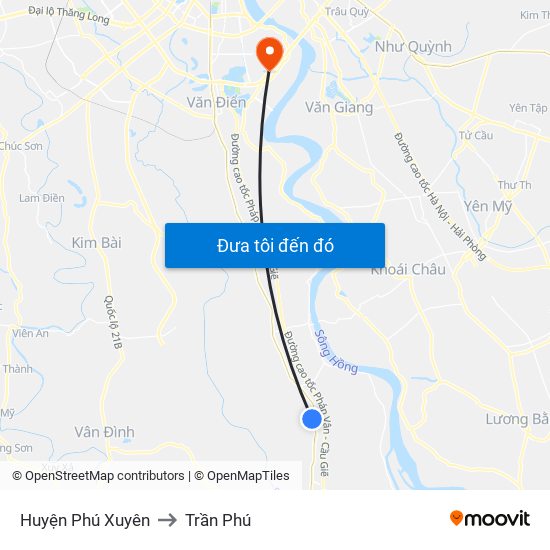 Huyện Phú Xuyên to Trần Phú map