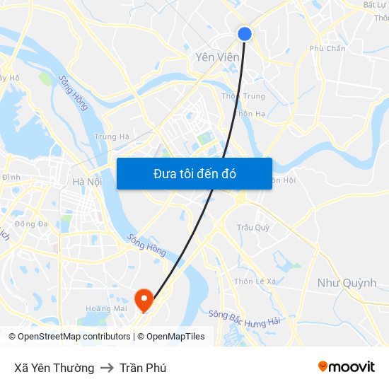 Xã Yên Thường to Trần Phú map