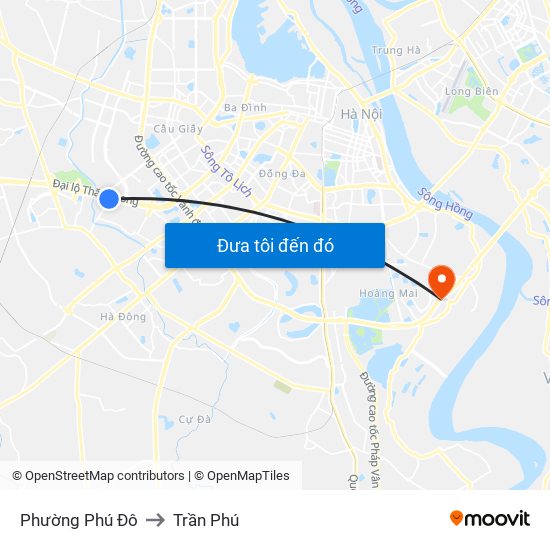 Phường Phú Đô to Trần Phú map