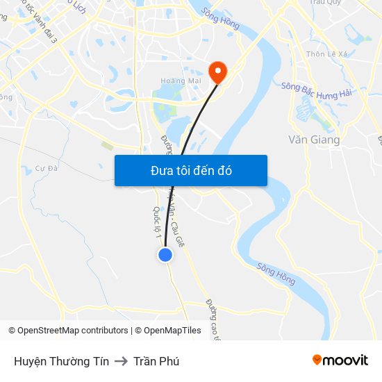 Huyện Thường Tín to Trần Phú map