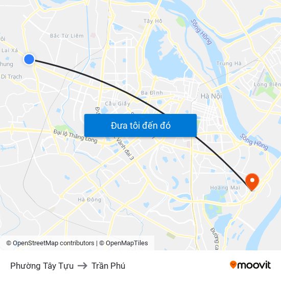Phường Tây Tựu to Trần Phú map