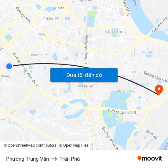 Phường Trung Văn to Trần Phú map