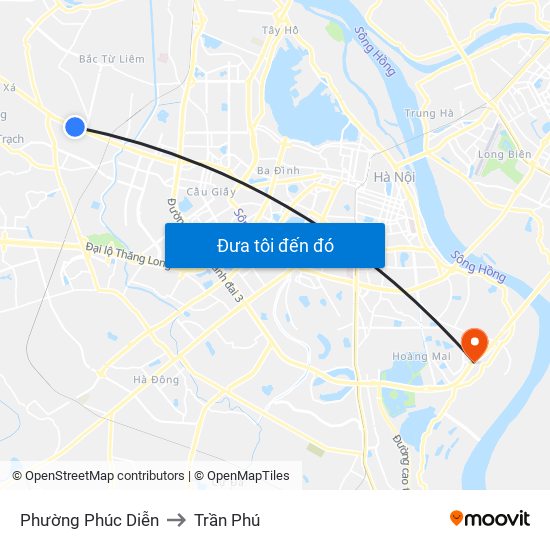 Phường Phúc Diễn to Trần Phú map