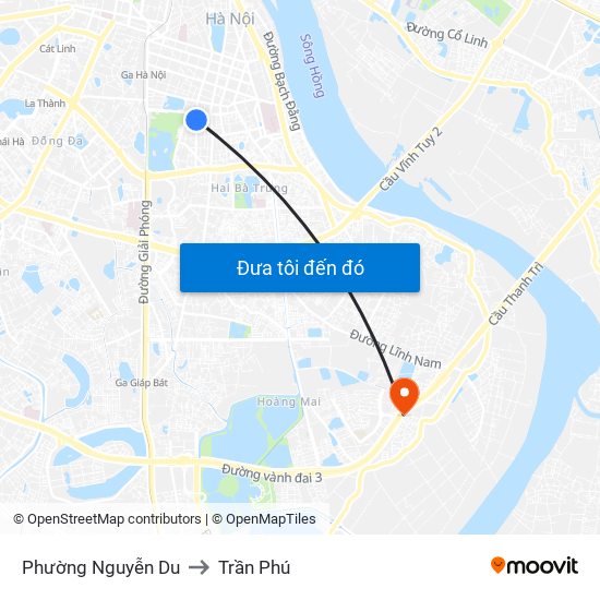 Phường Nguyễn Du to Trần Phú map
