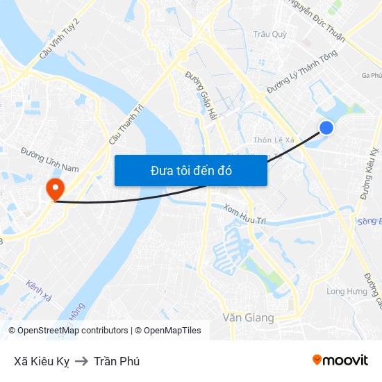 Xã Kiêu Kỵ to Trần Phú map