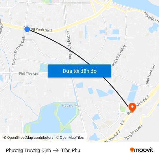 Phường Trương Định to Trần Phú map