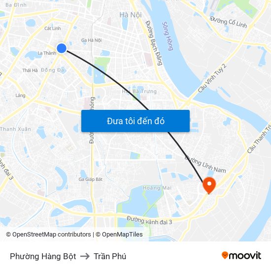 Phường Hàng Bột to Trần Phú map