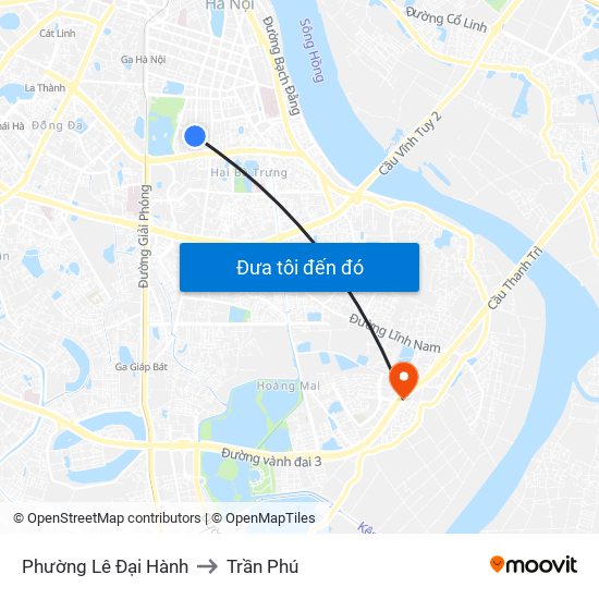 Phường Lê Đại Hành to Trần Phú map