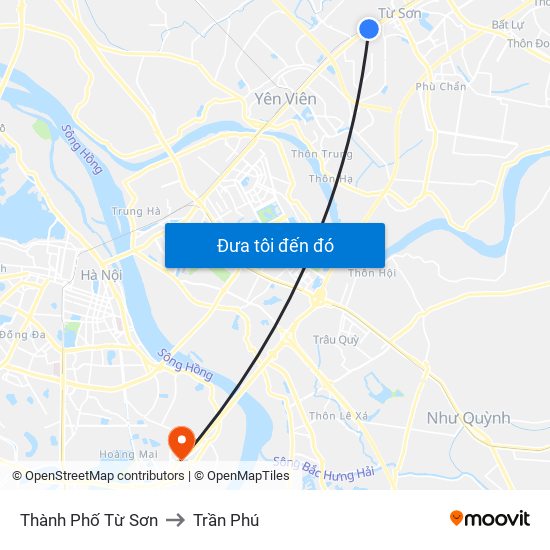 Thành Phố Từ Sơn to Trần Phú map