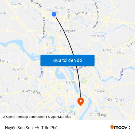 Huyện Sóc Sơn to Trần Phú map