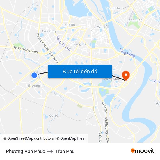 Phường Vạn Phúc to Trần Phú map