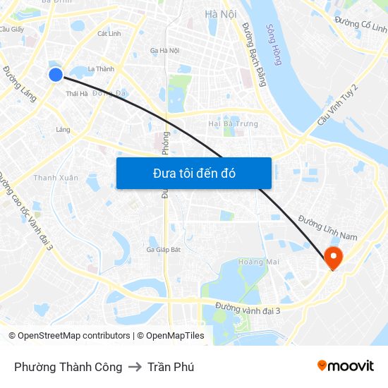 Phường Thành Công to Trần Phú map