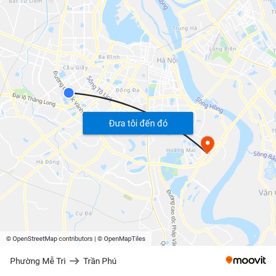 Phường Mễ Trì to Trần Phú map