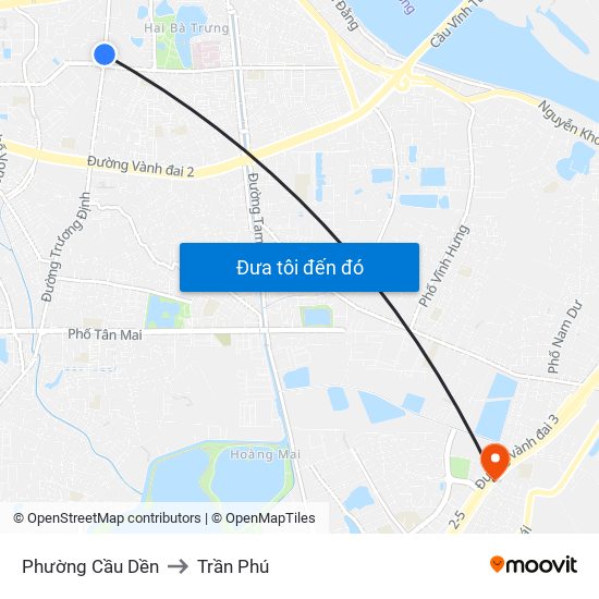 Phường Cầu Dền to Trần Phú map