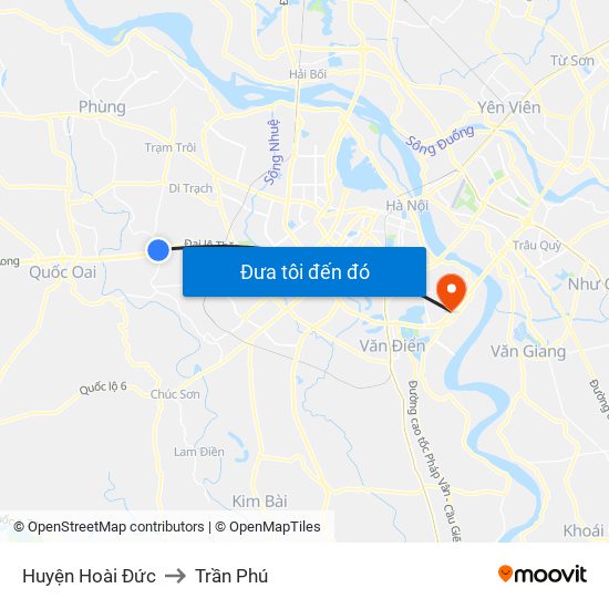 Huyện Hoài Đức to Trần Phú map
