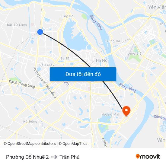 Phường Cổ Nhuế 2 to Trần Phú map