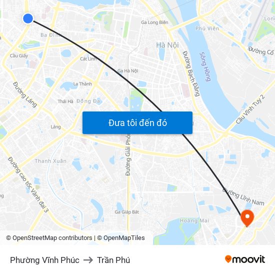 Phường Vĩnh Phúc to Trần Phú map