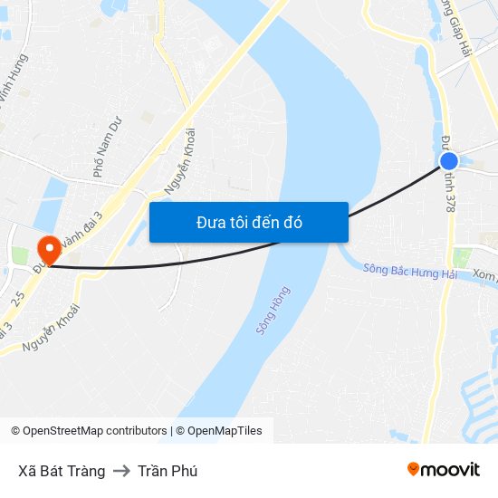 Xã Bát Tràng to Trần Phú map