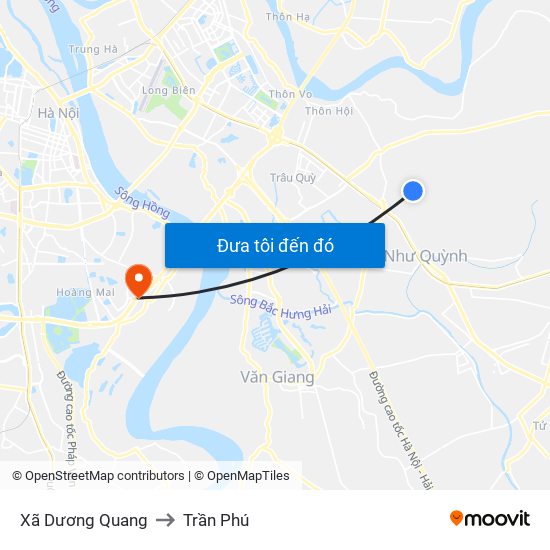 Xã Dương Quang to Trần Phú map