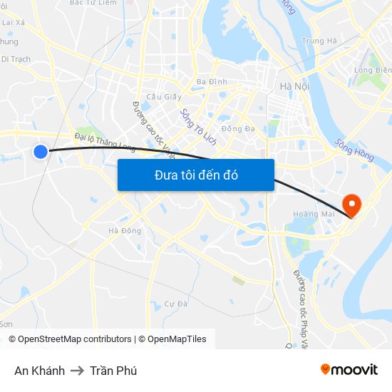 An Khánh to Trần Phú map