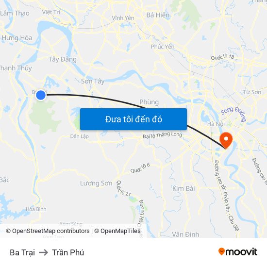 Ba Trại to Trần Phú map