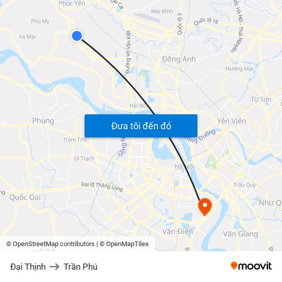 Đại Thịnh to Trần Phú map