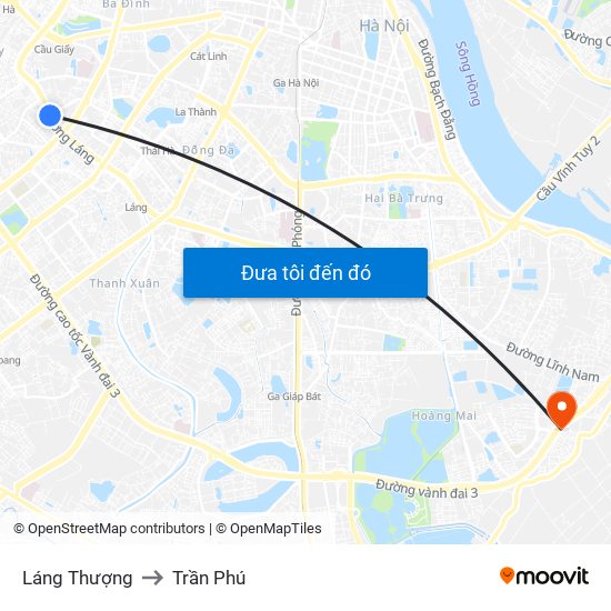 Láng Thượng to Trần Phú map