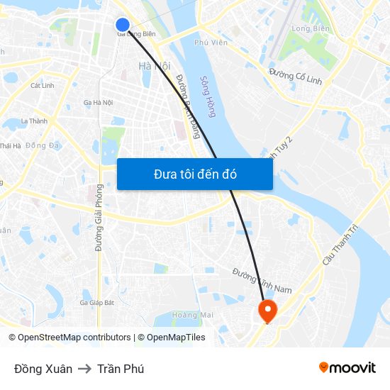 Đồng Xuân to Trần Phú map