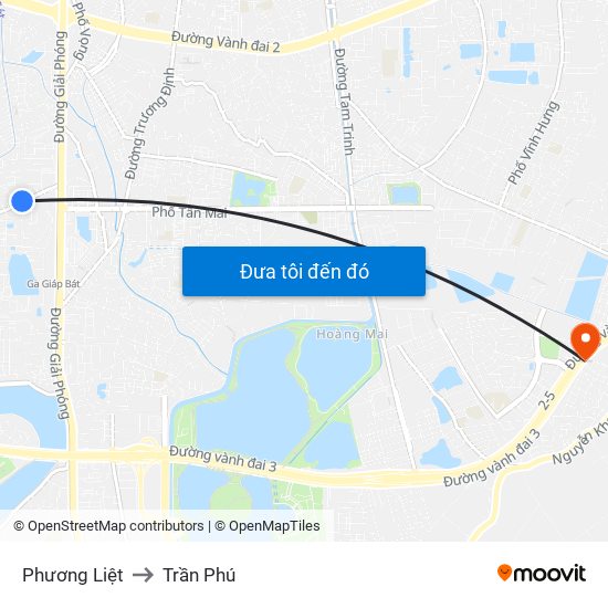 Phương Liệt to Trần Phú map