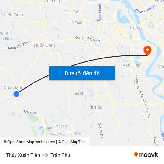 Thủy Xuân Tiên to Trần Phú map