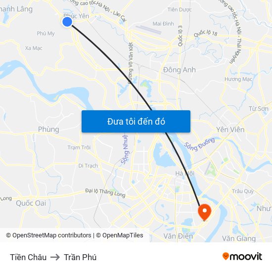 Tiền Châu to Trần Phú map