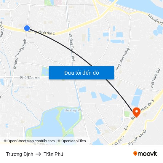 Trương Định to Trần Phú map