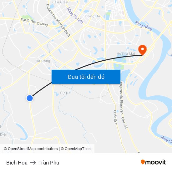 Bích Hòa to Trần Phú map