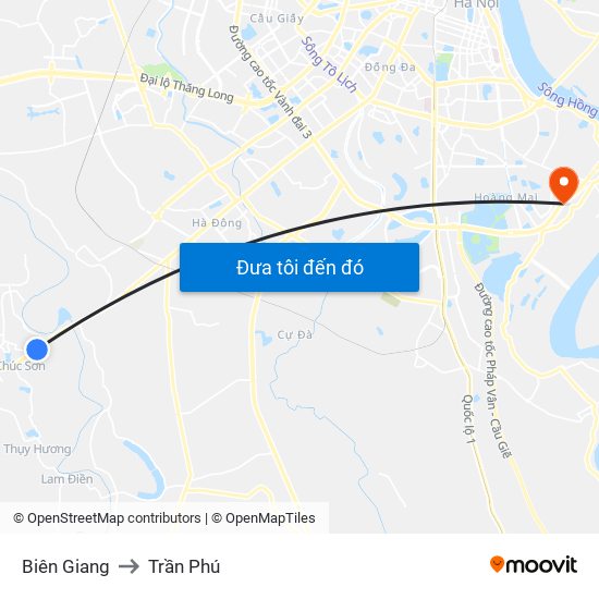 Biên Giang to Trần Phú map