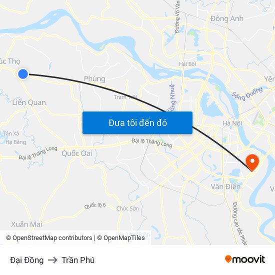 Đại Đồng to Trần Phú map