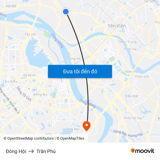 Đông Hội to Trần Phú map