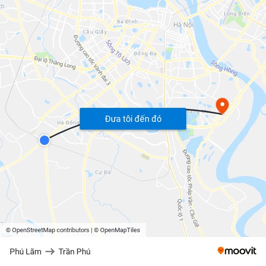 Phú Lãm to Trần Phú map