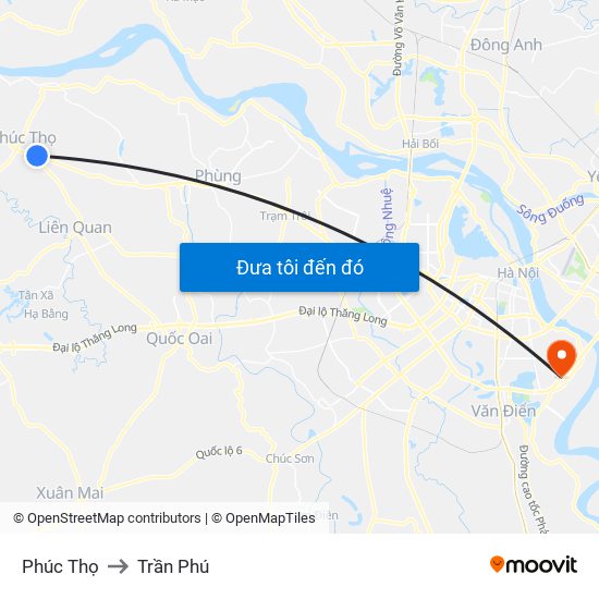 Phúc Thọ to Trần Phú map