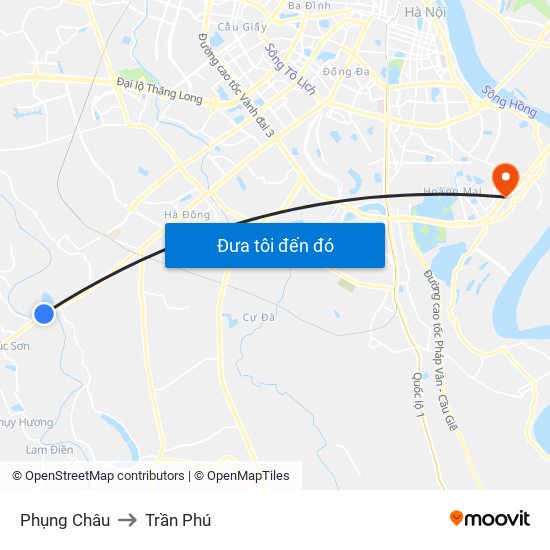 Phụng Châu to Trần Phú map