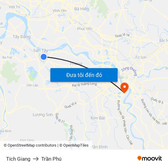 Tích Giang to Trần Phú map