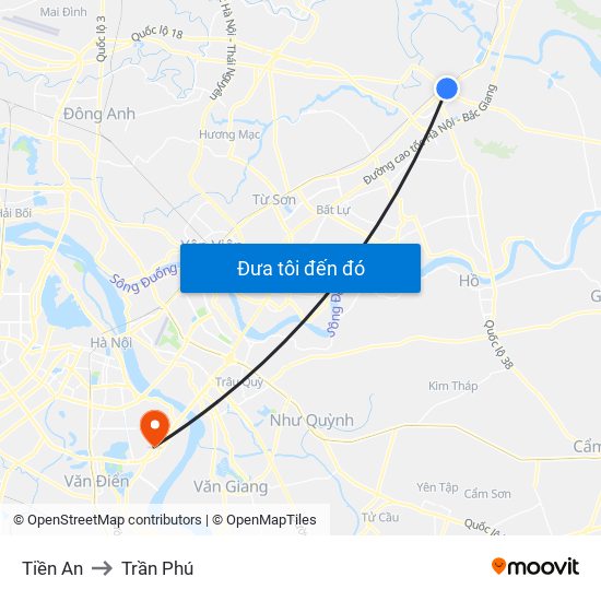 Tiền An to Trần Phú map