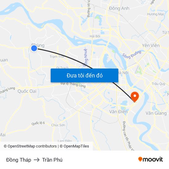 Đồng Tháp to Trần Phú map