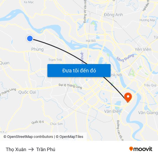 Thọ Xuân to Trần Phú map