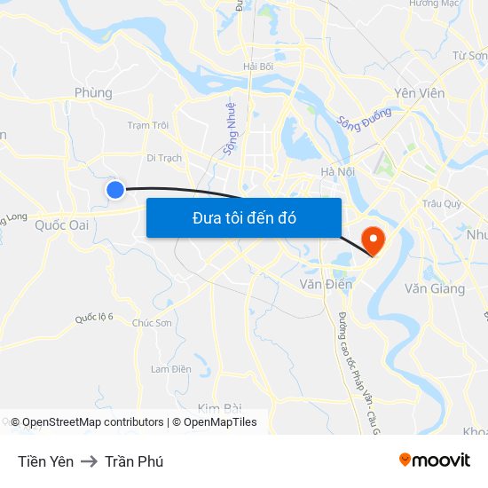 Tiền Yên to Trần Phú map