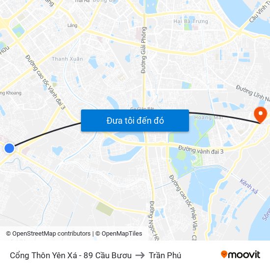 Cổng Thôn Yên Xá - 89 Cầu Bươu to Trần Phú map